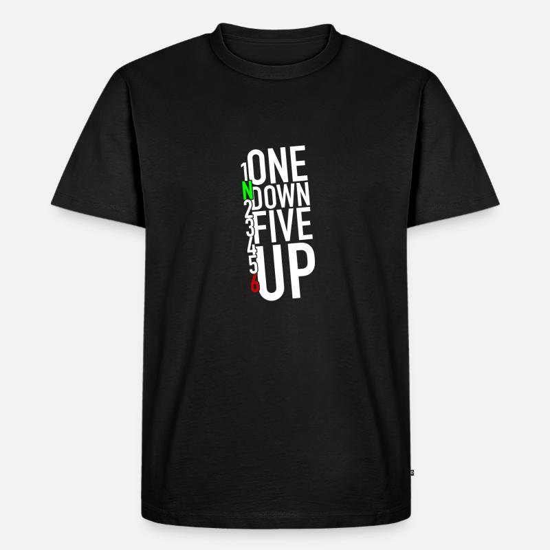 One down five up - 1N23456 - Männer Premium Bio T-Shirt - Schwarz