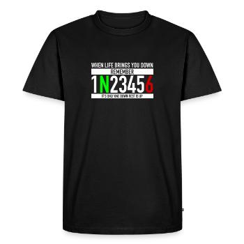 When Life Brings You Down 1N23456 - T-shirt Premium bio Homme - noir - Devant - Nico (187cm)