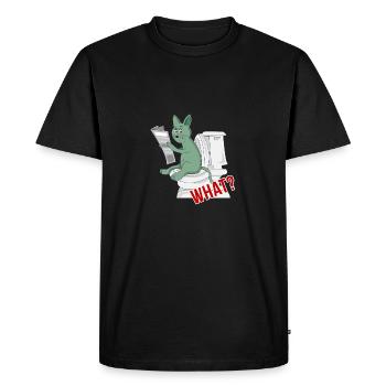 Chat sur la toilette chat sur la salle de bain toilette - T-shirt Premium bio Homme - noir - Devant - Nico (187cm)