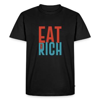 Mangez le riche dicton anti-capitaliste - T-shirt Premium bio Homme - noir - Devant - Nico (187cm)