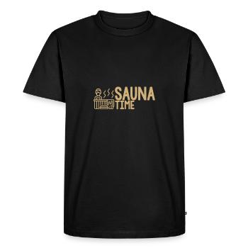 sauna - T-shirt Premium bio Homme - noir - Devant - Nico (187cm)