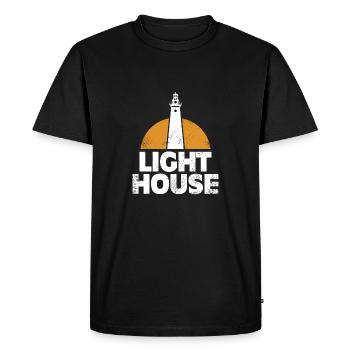Lighthouse gift saying boat boat - Men's Premium Organic T-Shirt - black - Front - Nico (187cm)