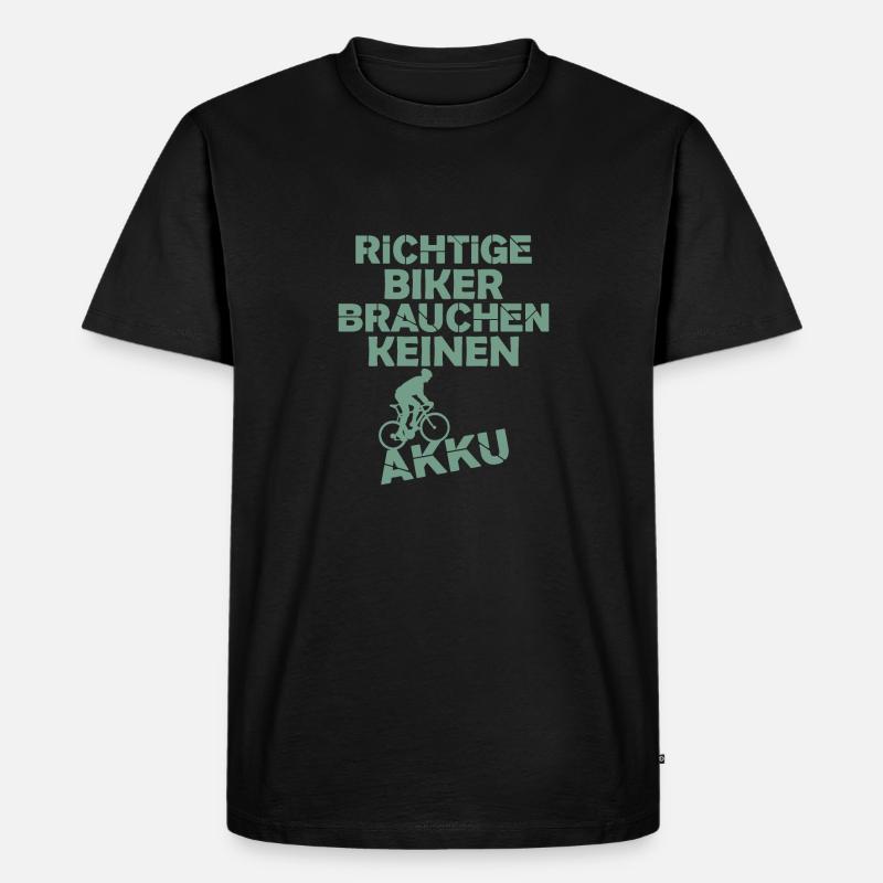 Fahrradfahrer ohne Akku - Männer Premium Bio T-Shirt - Schwarz