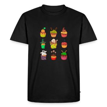 Gâteau au muffin Halloween - T-shirt Premium bio Homme - noir - Devant - Nico (187cm)
