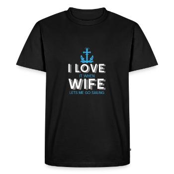 sailing - Men's Premium Organic T-Shirt - black - Front - Nico (187cm)