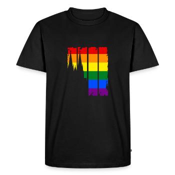LGBT Gay Pride Love Cologne Cologne Cathedral CSD - Men's Premium Organic T-Shirt - black - Front - Nico (187cm)
