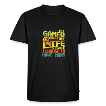 Je suis un joueur - T-shirt Premium bio Homme - noir - Devant - Nico (187cm)