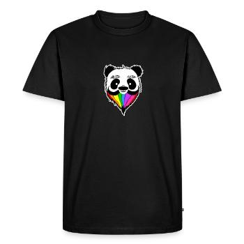 Panda gays lesbiennes gaypride ours barbe - T-shirt Premium bio Homme - noir - Devant - Nico (187cm)