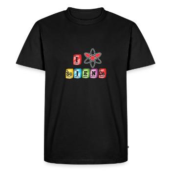 Amour de la science - T-shirt Premium bio Homme - noir - Devant - Nico (187cm)