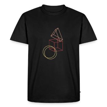 Formes géométriques - T-shirt Premium bio Homme - noir - Devant - Nico (187cm)