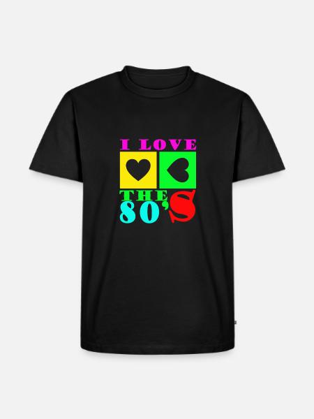 I Love The 80s - Mannen Premium Bio T-shirt - zwart