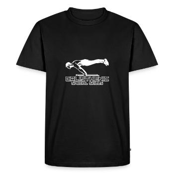 Exercices de gymnastique suédoise - T-shirt Premium bio Homme - noir - Devant - Nico (187cm)