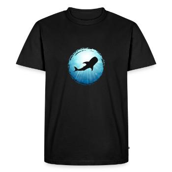 Chemise de plongée bleu océan requin baleine requin baleine - T-shirt Premium bio Homme - noir - Devant - Nico (187cm)