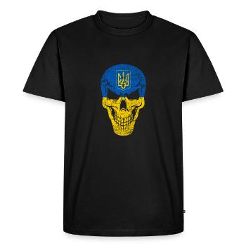 Skull skull Ukraine nation Crimea Ukrainians - Men's Premium Organic T-Shirt - black - Front - Nico (187cm)
