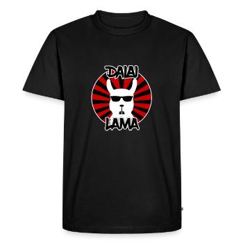 Dalai Lama Bestselling Cool Llama Shirt - Men's Premium Organic T-Shirt - black - Front - Nico (187cm)