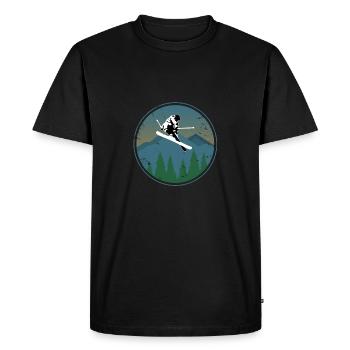Ski cadeau enfants sports d'anniversaire - T-shirt Premium bio Homme - noir - Devant - Nico (187cm)
