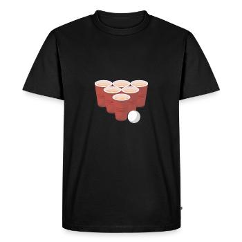Tasse Beerpong pyramide - T-shirt Premium bio Homme - noir - Devant - Nico (187cm)