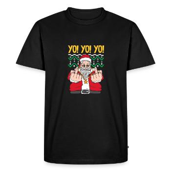 Père Noël Père Noël - T-shirt Premium bio Homme - noir - Devant - Nico (187cm)