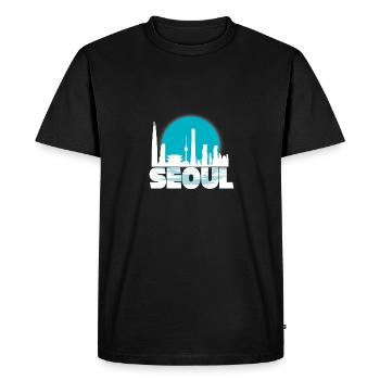 Séoul Corée du Sud cadeau Noël Sun Skyline - T-shirt Premium bio Homme - noir - Devant - Nico (187cm)