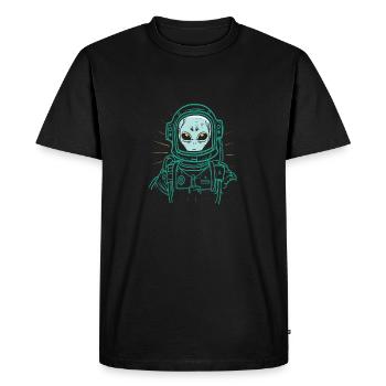 Alien Astronaut Space Pilot Weltraumpilot - Men's Premium Organic T-Shirt - black - Front - Nico (187cm)