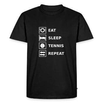 Eat Sleep Tennis Repeat - T-shirt Premium bio Homme - noir - Devant - Nico (187cm)