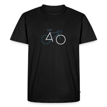 L’amoureux du vélo de 40 ans - T-shirt Premium bio Homme - noir - Devant - Nico (187cm)