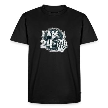 I'm 24 plus 1 middle finger Skull funny 25th - Men's Premium Organic T-Shirt - black - Front - Nico (187cm)