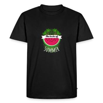 Le goût de l’été! - T-shirt Premium bio Homme - noir - Devant - Nico (187cm)