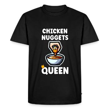 Citation de la reine des pépites de poulet Fille de pépites de poulet - T-shirt Premium bio Homme - noir - Devant - Nico (187cm)