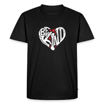 Soyez gentil - Gentil - Avec du cœur - T-shirt Premium bio Homme - noir - Devant - Nico (187cm)