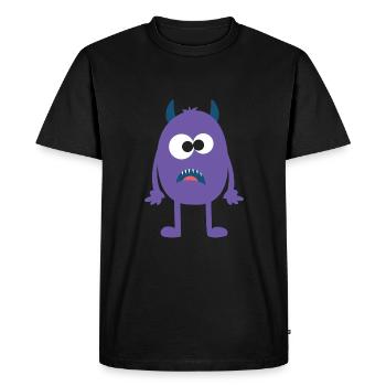 Starring Purple Monster - Men's Premium Organic T-Shirt - black - Front - Nico (187cm)