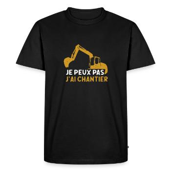 J Peux Pas J ai Chantier - T-shirt Premium bio Homme - noir - Devant - Nico (187cm)