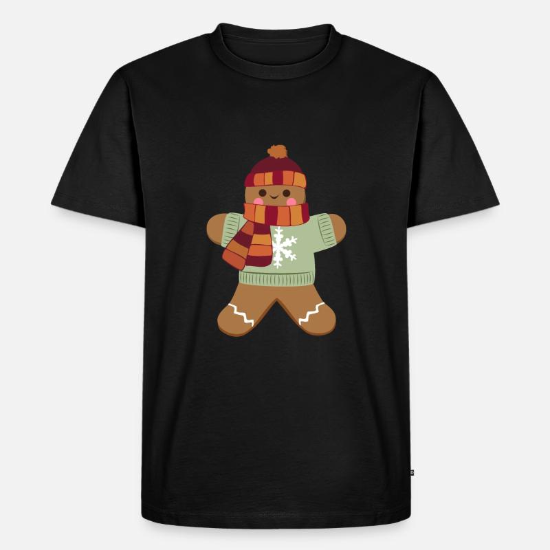 Lebkuchenmann - Männer Premium Bio T-Shirt - Schwarz
