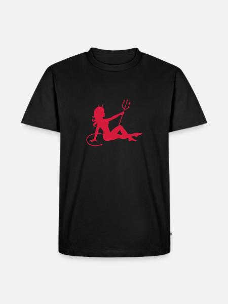 Erotisch Teufel Mädchen - Männer Premium Bio T-Shirt - Schwarz