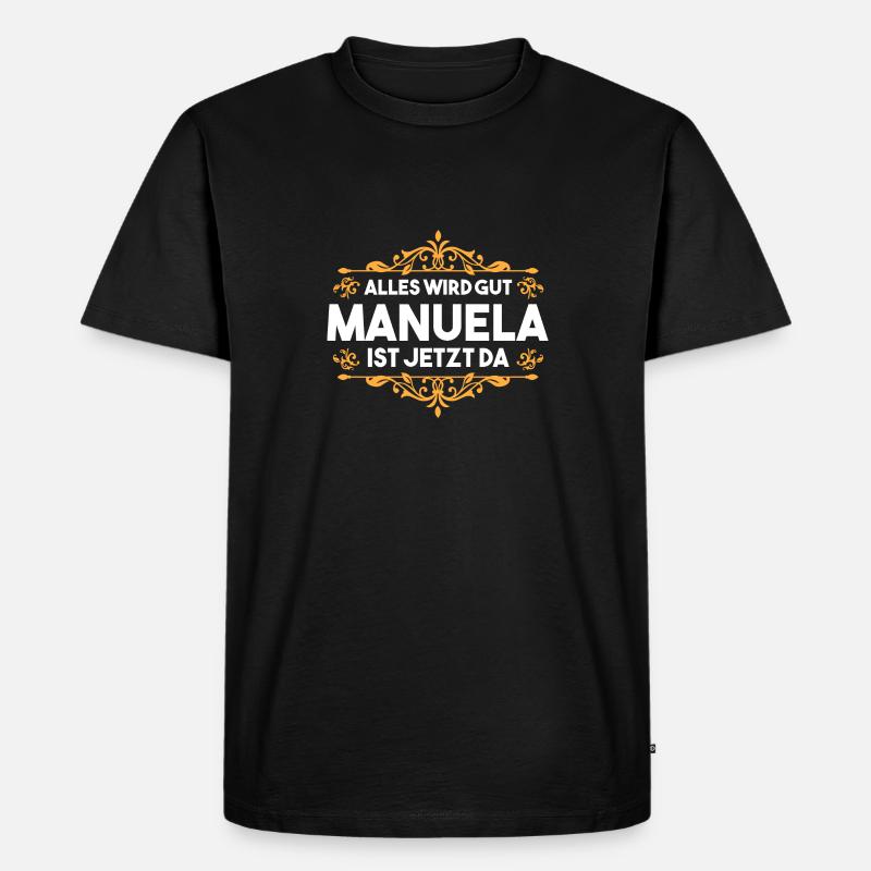Manuela - Männer Premium Bio T-Shirt - Schwarz