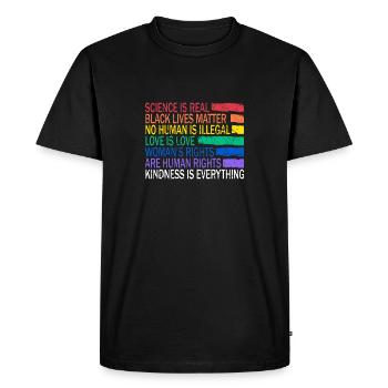 Rainbow Regenbogen Lesbe Pride LGBTQ Kleidung Mann - Männer Premium Bio T-Shirt - Schwarz - Vorne - Nico (187cm)