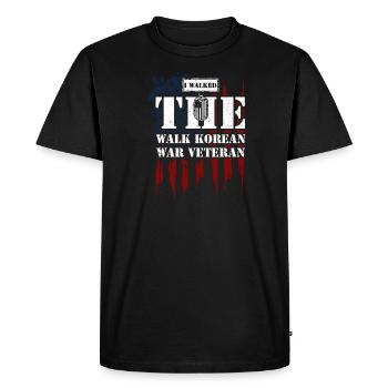 I Walked The Walk Korean War Vet... - Men's Premium Organic T-Shirt - black - Front - Nico (187cm)