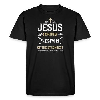 Jésus a trouvé quelques-uns des forts... - T-shirt Premium bio Homme - noir - Devant - Nico (187cm)