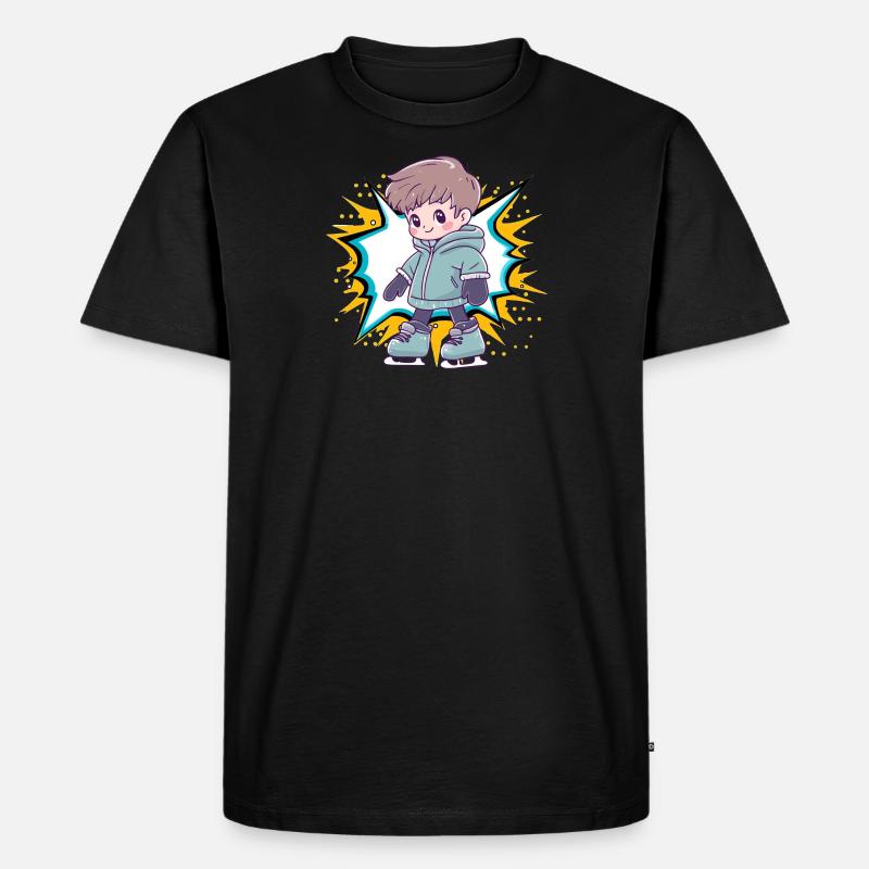 Eislauf Iceskating - Männer Premium Bio T-Shirt - Schwarz