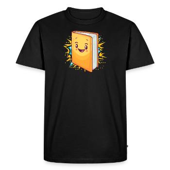 Lecture rat de bibliothèque Rat de bibliothèque - T-shirt Premium bio Homme - noir - Devant - Nico (187cm)