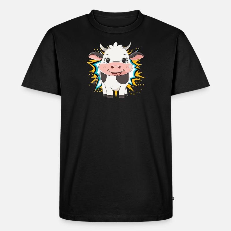 Kuh Euter - Männer Premium Bio T-Shirt - Schwarz