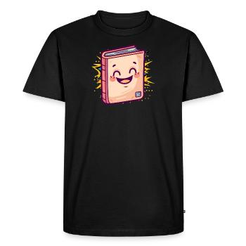 Lire Bookworm - T-shirt Premium bio Homme - noir - Devant - Nico (187cm)