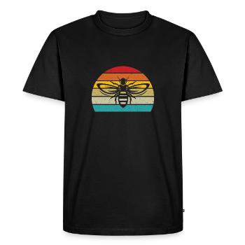 Apiculteur rétro d’apiculteur de coucher du soleil d’abeille - T-shirt Premium bio Homme - noir - Devant - Nico (187cm)