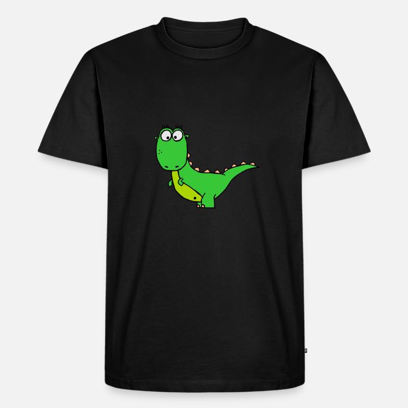 Dino - Männer Premium Bio T-Shirt - Schwarz