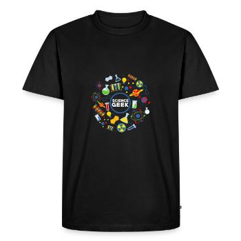 Science geek - Men's Premium Organic T-Shirt - black - Front - Nico (187cm)