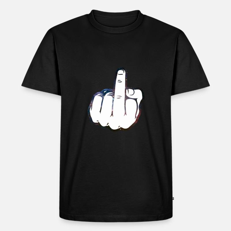 Mittelfinger Comic - Männer Premium Bio T-Shirt - Schwarz
