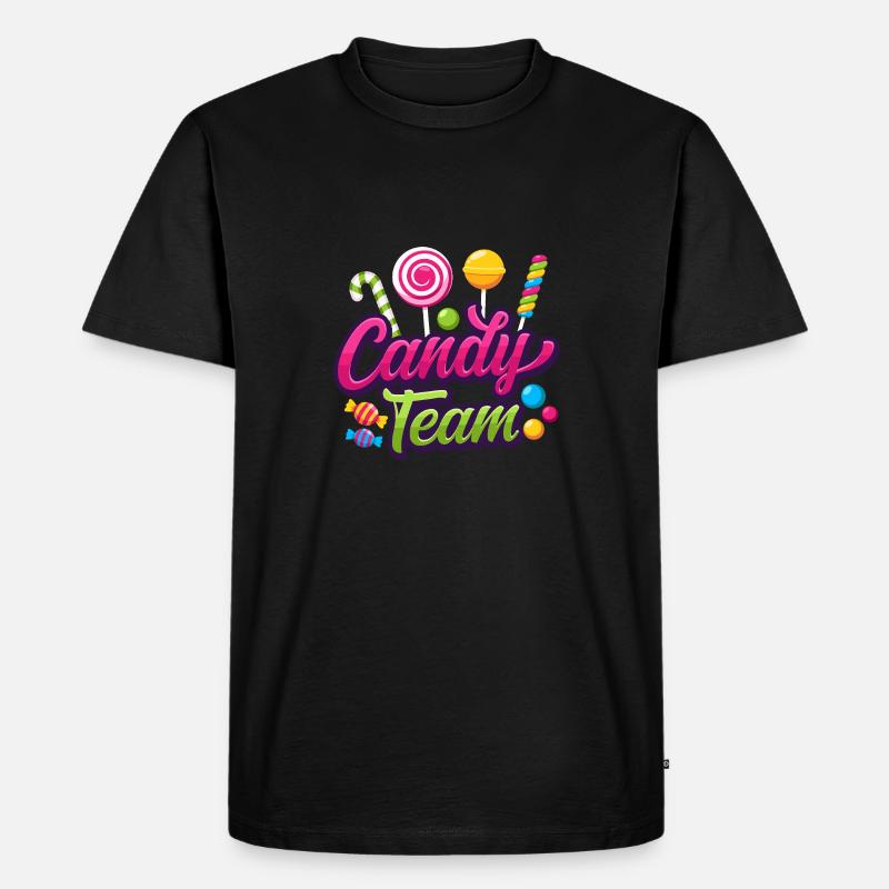 Candy Team Süßigkeiten Bonbons - Männer Premium Bio T-Shirt - Schwarz