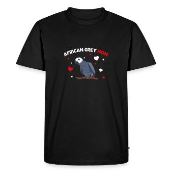 Perroquet gris africain Maman Amour Drôle Femmes - T-shirt Premium bio Homme - noir - Devant - Nico (187cm)