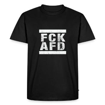 FCK AFD - Setting an example against the right, against Nazis - Men's Premium Organic T-Shirt - black - Front - Nico (187cm)