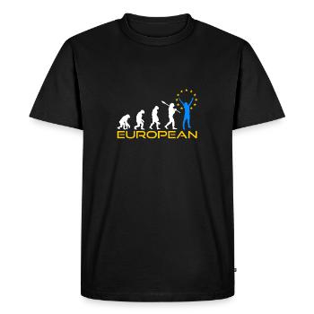 Europa Evolution - Männer Premium Bio T-Shirt - Schwarz - Vorne - Nico (187cm)